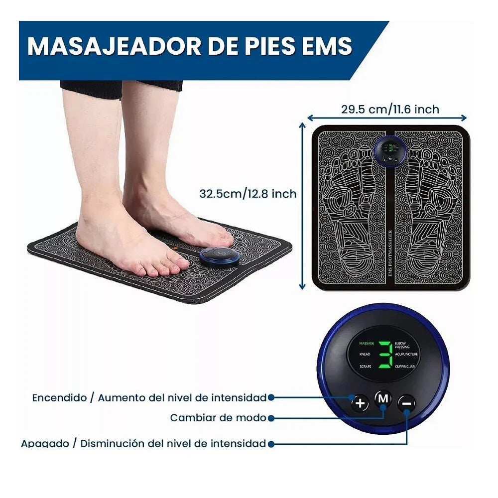Masajeador de Pies EMS Alivia la Tensión y Mejora la Circulación - Marca Compra Fácil